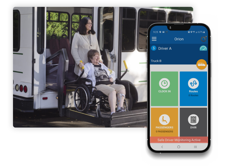 wheelchair lift and Orion Driver Connect Mobile App